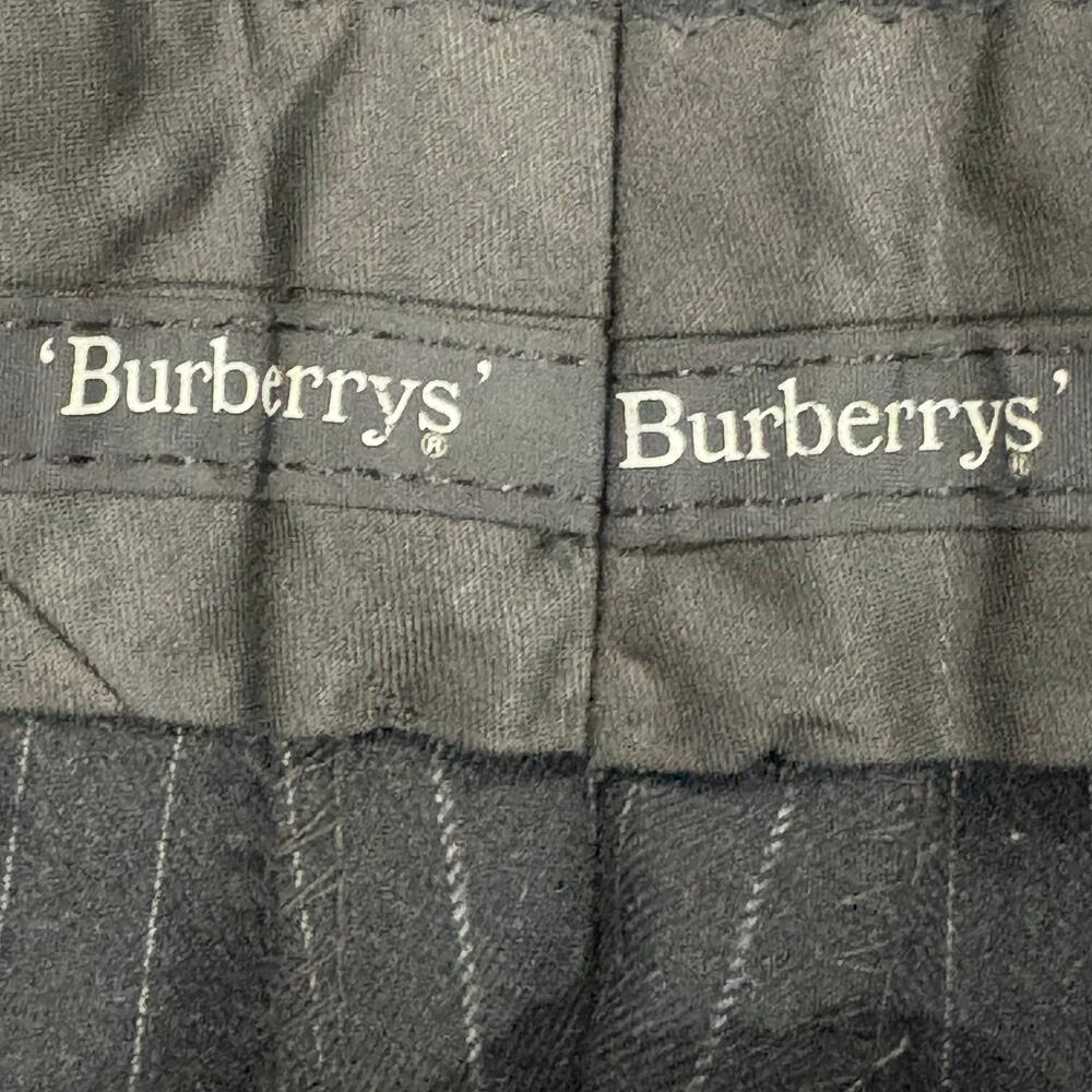 Vintage Burberry High Rise Wool Pinstripe Cuffed Trousers - Size 12 - Picture 6 of 7